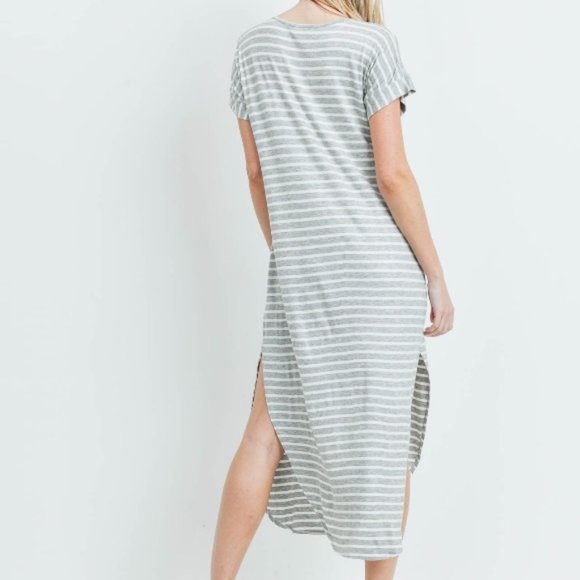 Casual T-Shirt Maxi Dress Gray - Picture 4 of 8